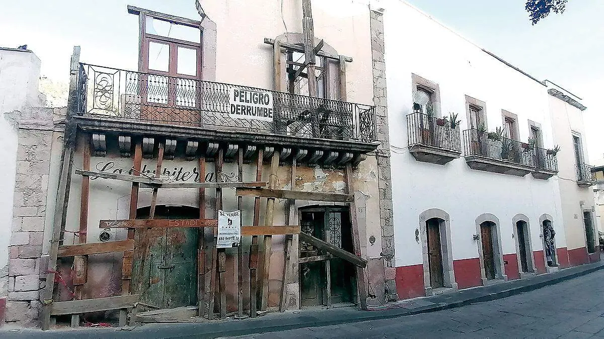 Finca a punto de derrumbe en el centro de Zacatecas